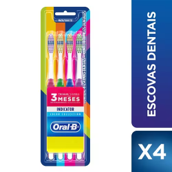 Escova Dental Oral-B Indicator Color Collection 4un