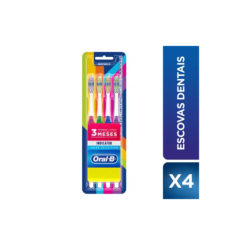 Escova Dental Oral-B Indicator Color Collection 4un