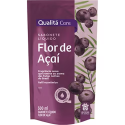 Sabonete Líquido Flor de Açaí Qualitá Care Sachê 500ml Refil Econômico