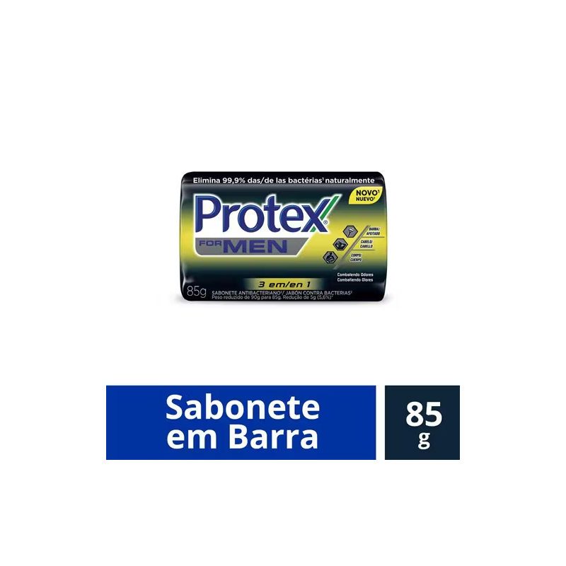 Sabonete Antibacteriano em Barra 3 em 1 Protex Men 85g