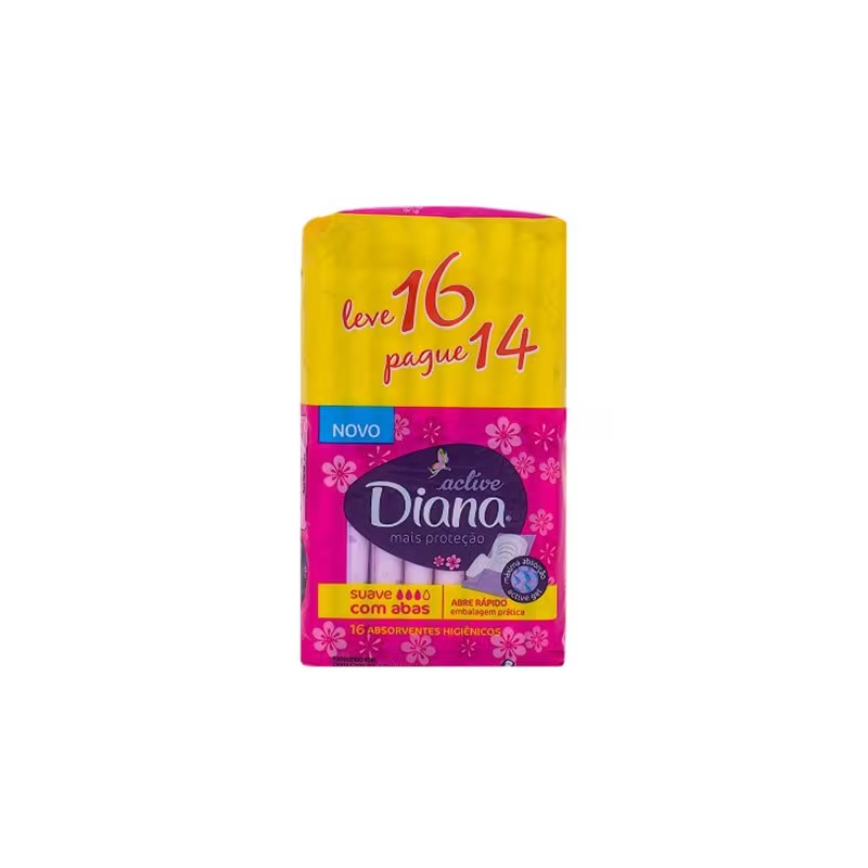 Absorvente Diana Suave com Abas Pacote Lv 16 Pg 14