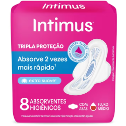 Absorvente Tripla Proteção Suave com Abas Intimus 8un