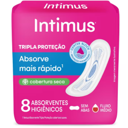 Absorvente Tripla Proteção Seca sem Abas Intimus 8un