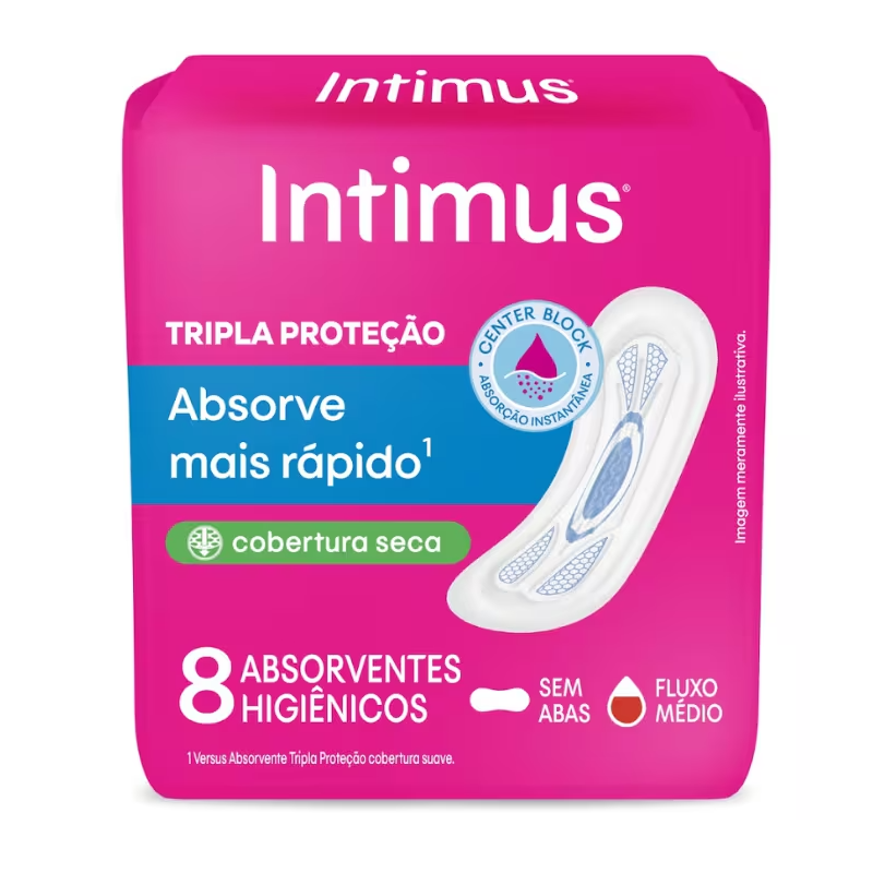 Absorvente Tripla Proteção Seca sem Abas Intimus 8un