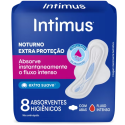 Absorvente Noturno Suave com Abas Intimus 8un