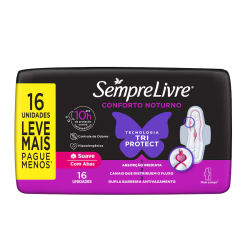 Absorvente Adapt Plus Noite e Dia Suave com Abas Sempre Livre 16un