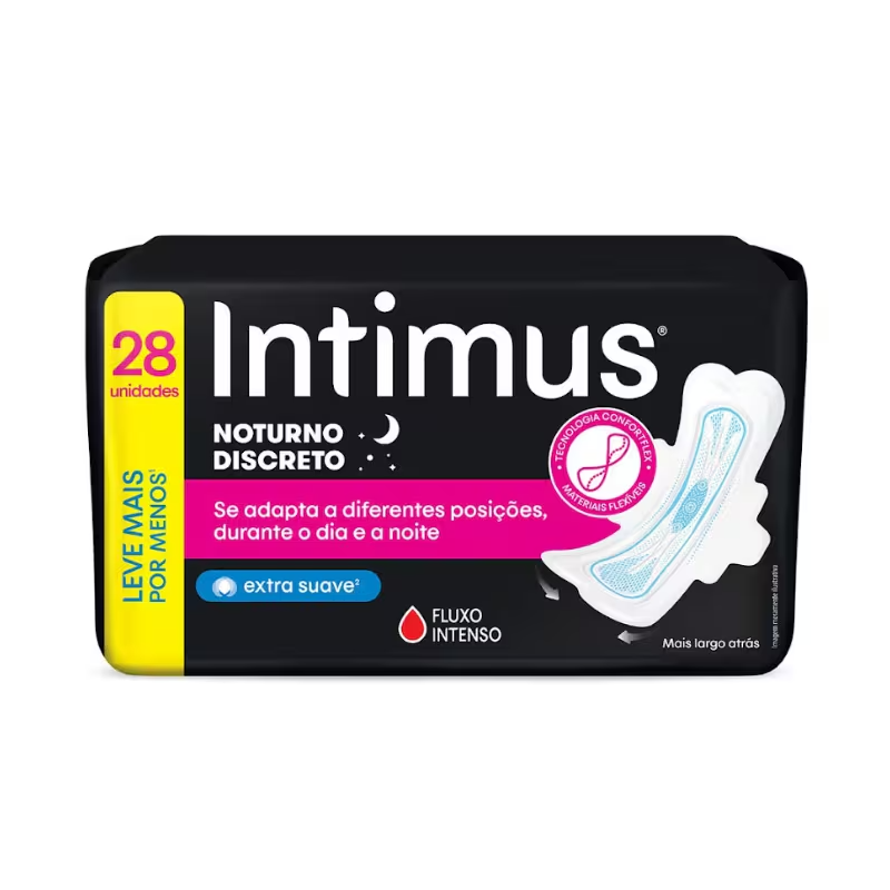 Absorvente Noturno Discreto com Abas Intimus 28un