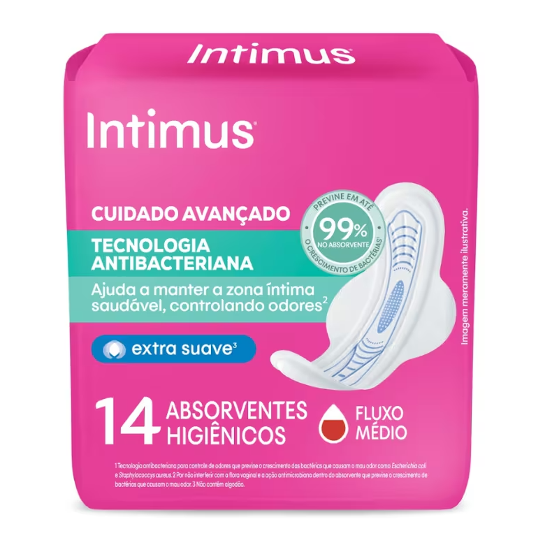 Absorvente Intimus Tecnologia Antibacteriana C/abas - 14un