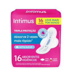 Absorvente Tripla Proteção Suave com Abas Intimus 16un