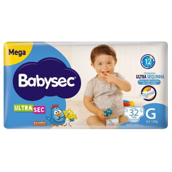 Fralda Ultra Mega Tamanho G Babysec com 32un