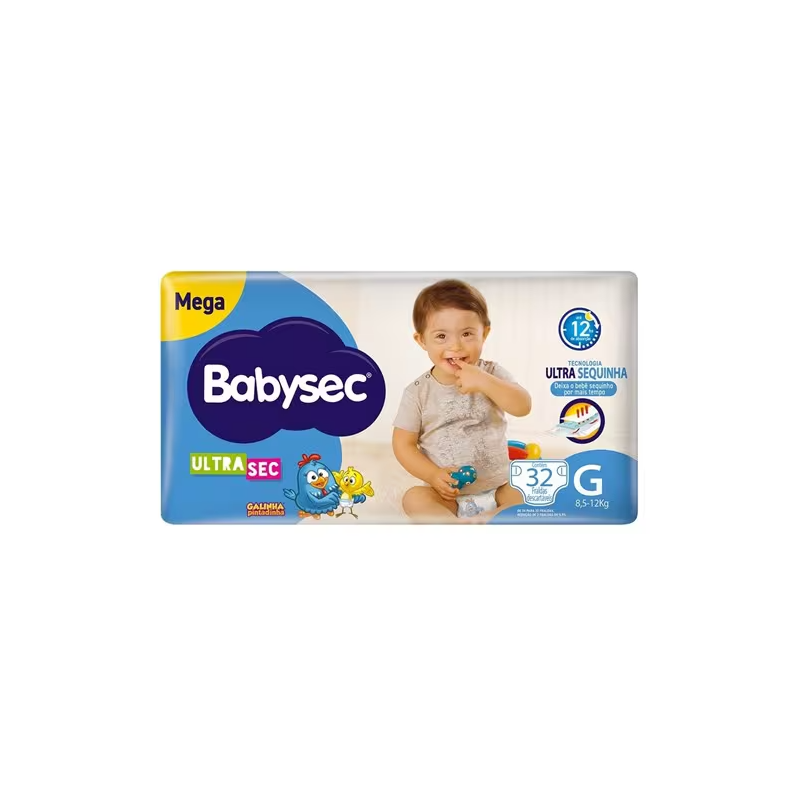 Fralda Ultra Mega Tamanho G Babysec com 32un