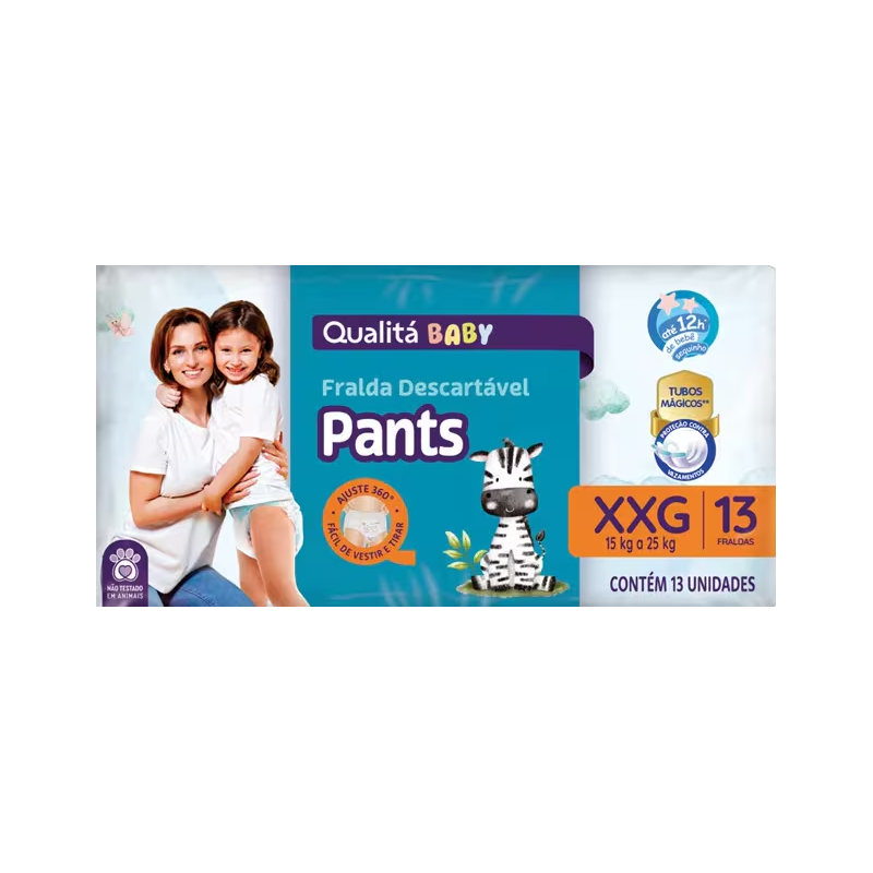 Fralda Descartavel Pants Qualita Baby Xxg Pacote 13 Unidades