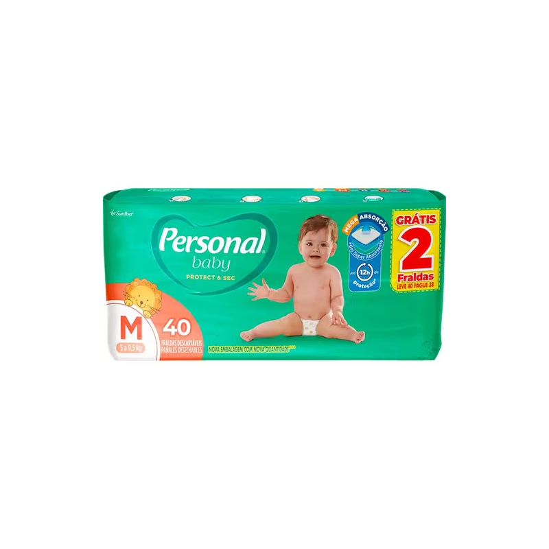 Fralda Descartável Baby Protect & Sec Personal Pague 38 Leve 40un