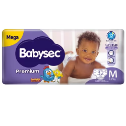 Fralda Infantil Babysec Premium Mega M Pacote 32 Unidades