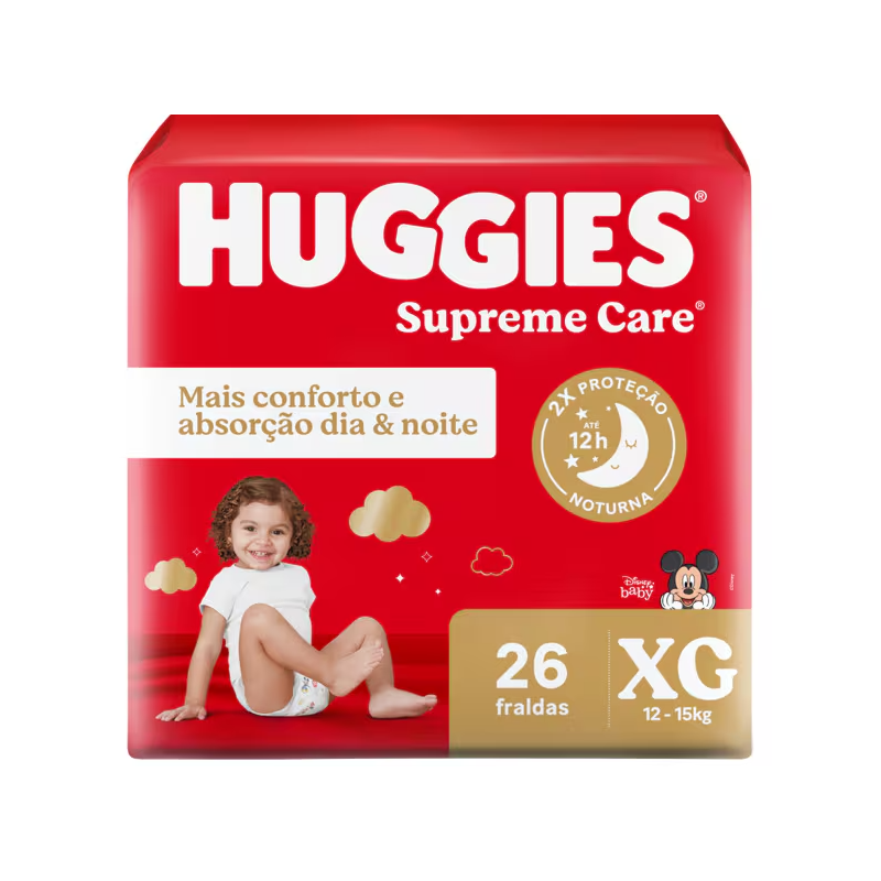 Fralda Supreme Care Huggies Xg 26un