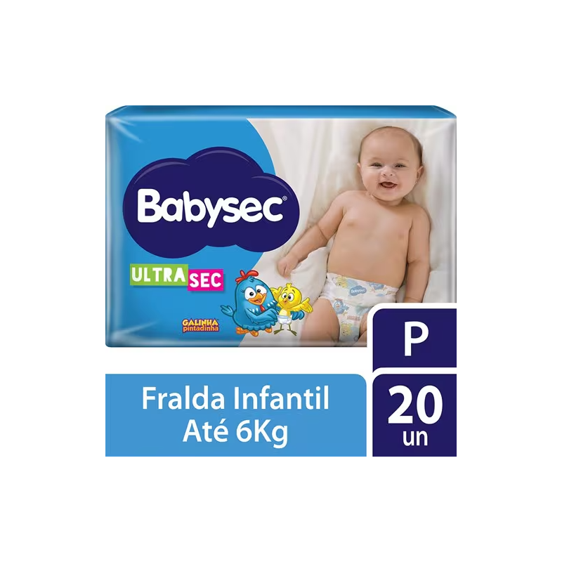 Fralda Tamanho P Ultra Sec Babysec com 20un
