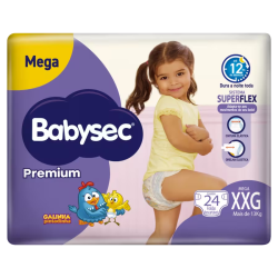 Fralda Descartável Premium Galinha Pintadinha Tam Xxg Babysec 24un
