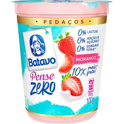 Iogurte Desnatado Batavo Pedaços Pense Zero Morango 100g