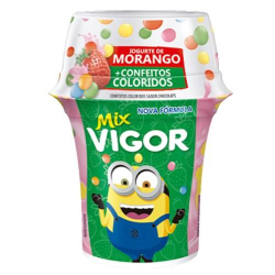 Iogurte de Morango com Confeitos Coloridos Mix Vigor 140g