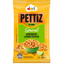 Amendoim sem Pele Torrado e Salgado com Lemon Pepper Special Pettiz 320g