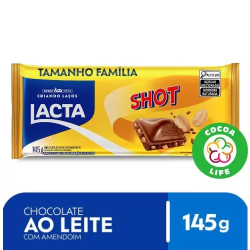 Chocolate Barra Shot Tamanho Família Lacta 145g