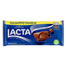 Chocolate Ao Leite Em Barra Tamanho Família Lacta 145g