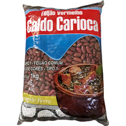 Feijão Caldo Carioca Vermelho Pacote 1kg