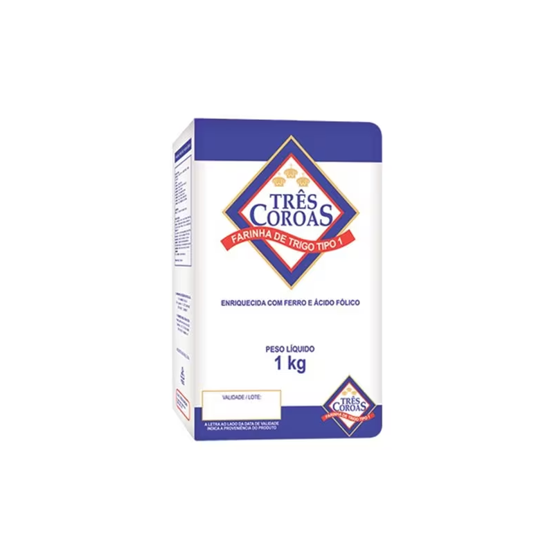 Farinha de Trigo Três Coroas Tipo 1 Embalagem 1kg