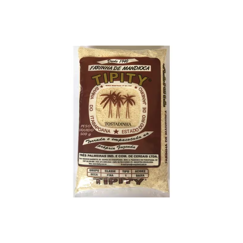 Farinha de Mandioca Tipity Tostadinha Tipo 1 Pacote 500g