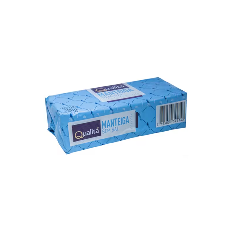 Tablete de Manteiga sem Sal Qualitá 200g