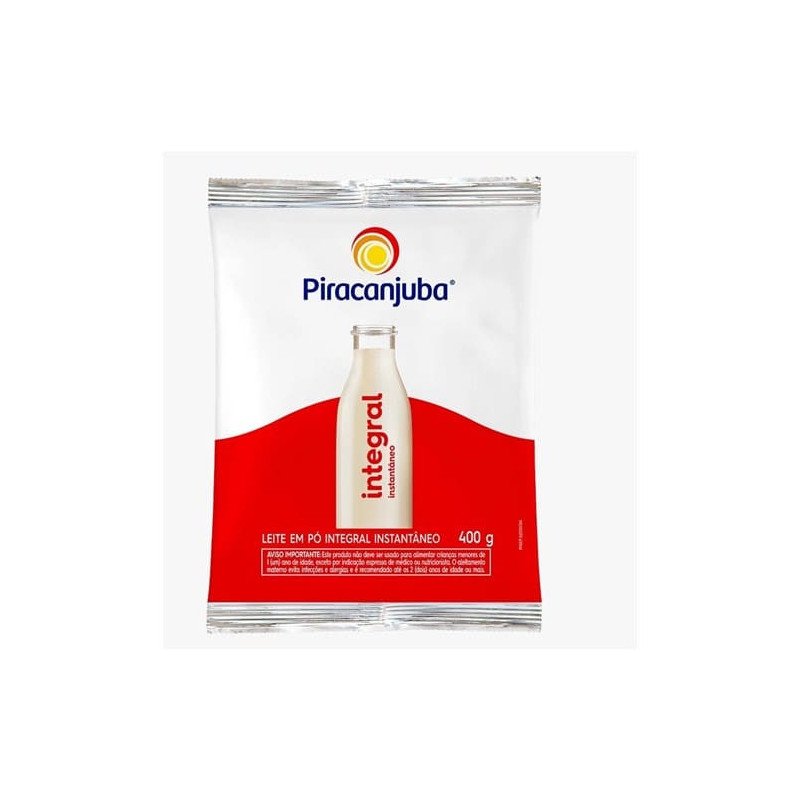 Leite Em Pó Piracanjuba Instantâneo Integral 400g