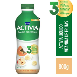 Leite Fermentado Parcialmente Desnatado Sabor Vitamina de Frutas Activia 800g
