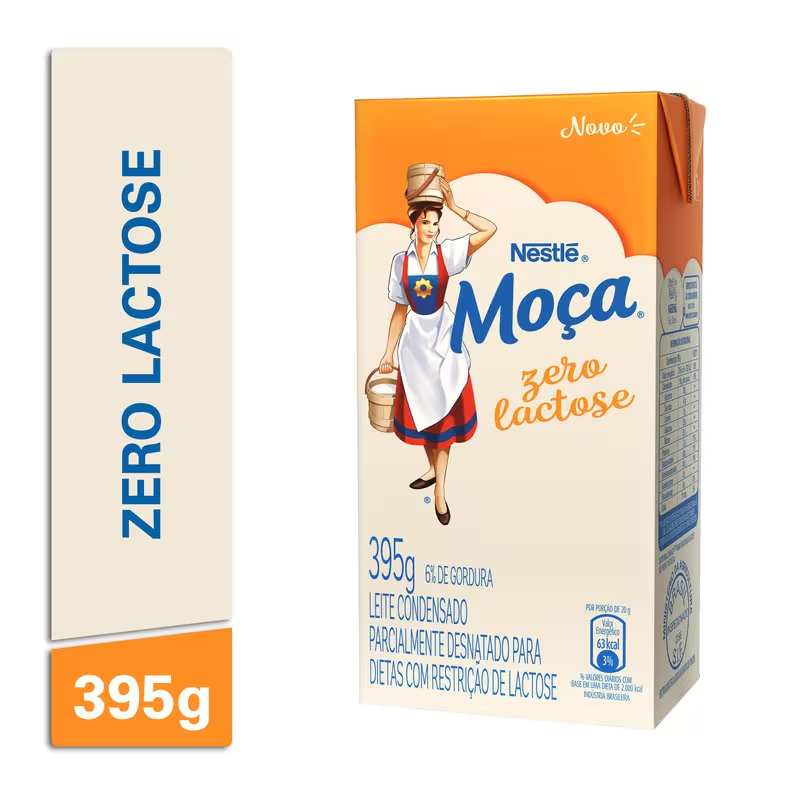 Leite Condensado Semidesnatado Zero Lactose Moça 395g