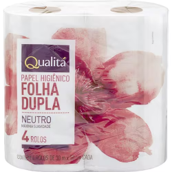 Papel Higiênico Qualitá Papel Higiênico Qualitá Folha Dupla 30mx 4 Unidades