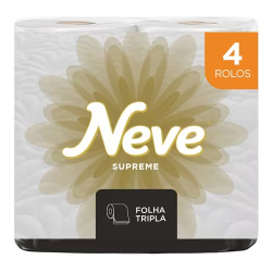 Papel Higiênico Neutro Supreme Folha Tripla 20m Neve 4 Rolos
