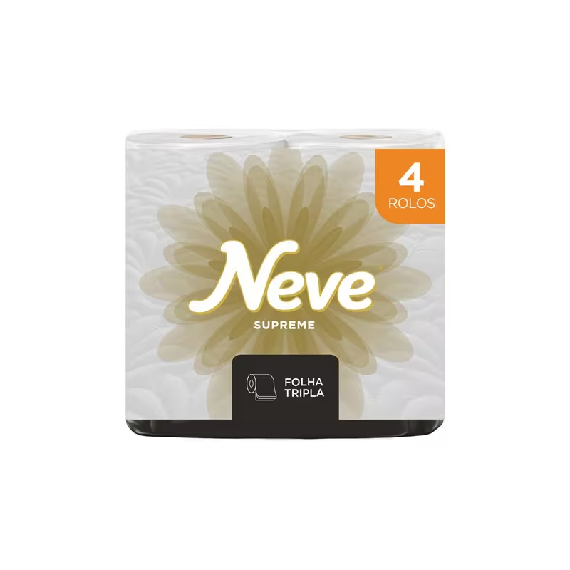 Papel Higiênico Neutro Supreme Folha Tripla 20m Neve 4 Rolos