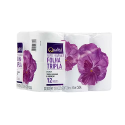 Papel Higiênico Premium Folha Tripla Suave 20m Qualitá 12un