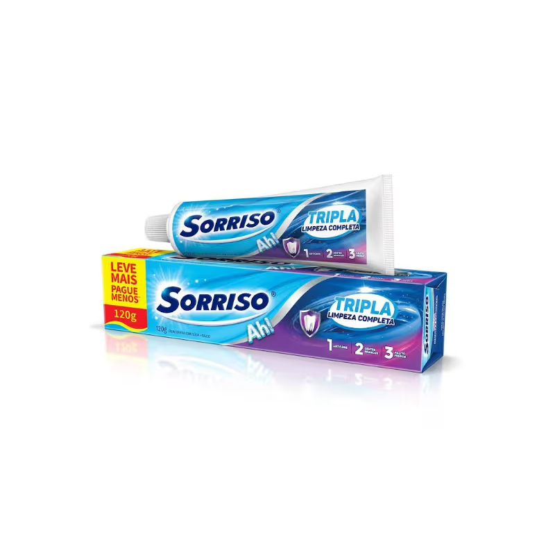 Creme Dental Tripla Limpeza Completa Sorriso 120g