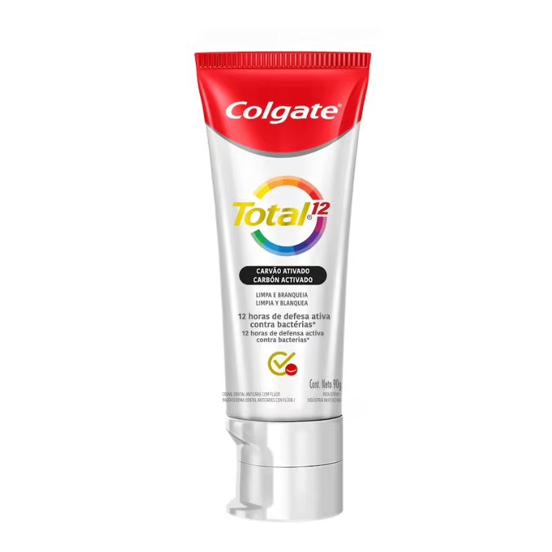 Creme Dental Total 12 Carvão Ativado Colgate 90g