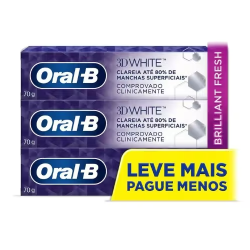 Creme Dental Oral-b 3d White Brilliant Fresh 70g Leve 3 Pague 2