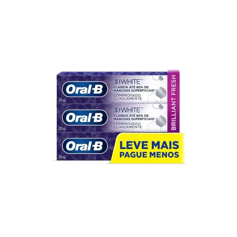 Creme Dental Oral-b 3d White Brilliant Fresh 70g Leve 3 Pague 2